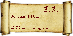 Berauer Kitti névjegykártya
